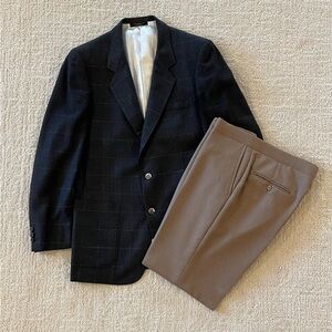 Men’s Bartolini Roma Jacket W/ Sansabelt Matching Pants 40R - 36x28 1/2 Brown